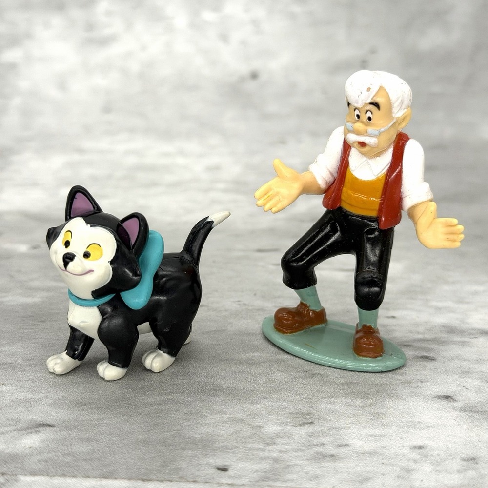 Disney Pinocchio Geppetto With Figaro PVC Figure Cake Topper